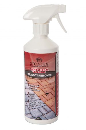 Image of Stontex Oil Spot Remover cleans oil stains from natural stone and paving